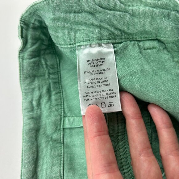 Kut from the Kloth Seafoam Green Linen Blend High Rise Cropped Pant 12 - Picture 4 of 6